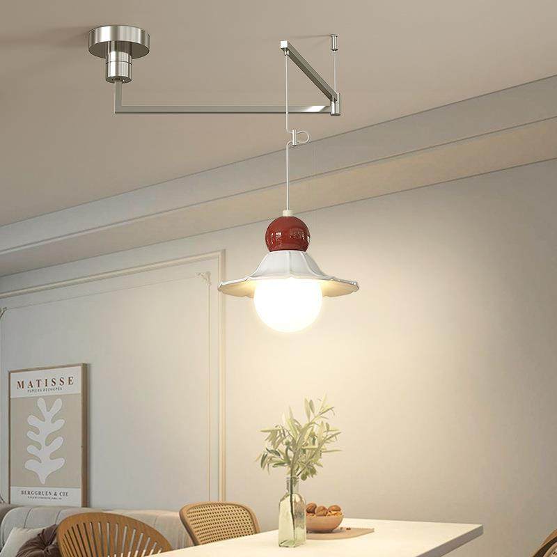 全光谱摇臂陶瓷餐厅吊灯现代简约餐桌灯奶油风可移位饭厅吧台灯,淘宝优惠券,粉丝福利购,淘宝优惠卷