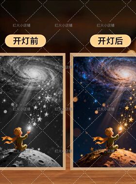 小王子玫瑰星球灯光画治愈礼物