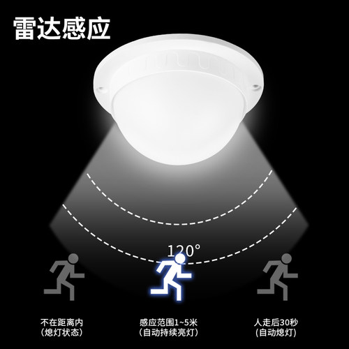 led感应吸顶灯智能声控楼梯过道灯楼道走廊灯自动雷达人体感应灯 - 图1