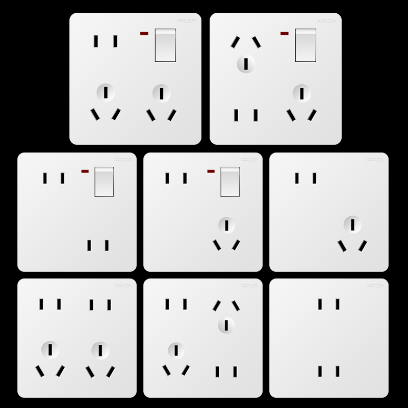 86型一开八孔开关插座面板多功能1开8孔带开关多用六孔二开十孔 - 图2
