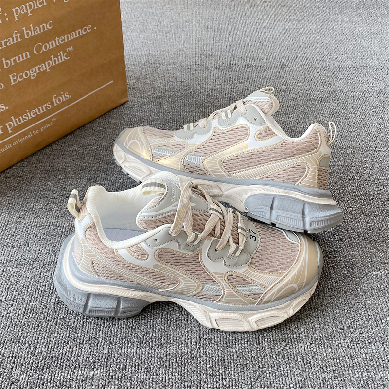 港风复古运动鞋男女同款2026春季新款网面透气厚底百搭休闲老爹鞋,淘宝优惠券,粉丝福利购,淘宝优惠卷