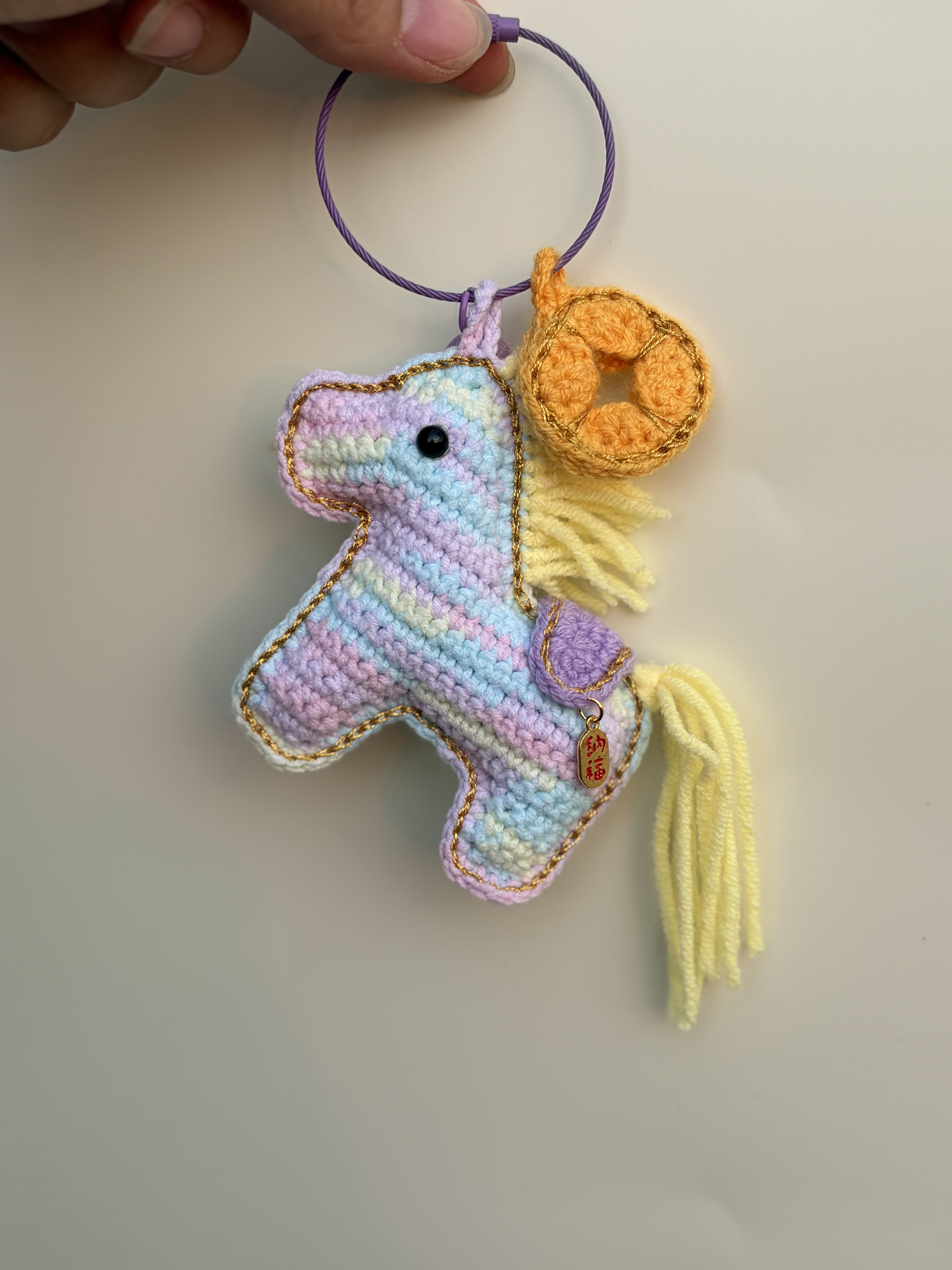 【成品】新年马上有钱钩织挂件钥匙扣马年包挂钥匙扣挂件礼物车载,淘宝优惠券,粉丝福利购,淘宝优惠卷