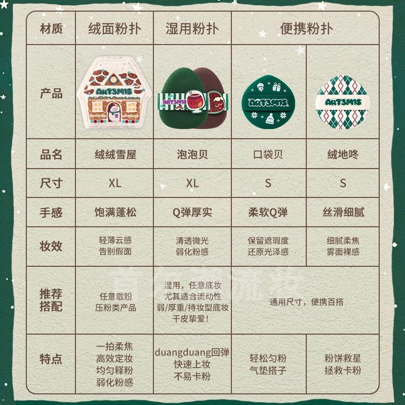 小詹同款~凹凸迷思绒冬雪境粉扑泡泡贝软高弹服帖气垫植绒不吃粉,淘宝优惠券,粉丝福利购,淘宝优惠卷