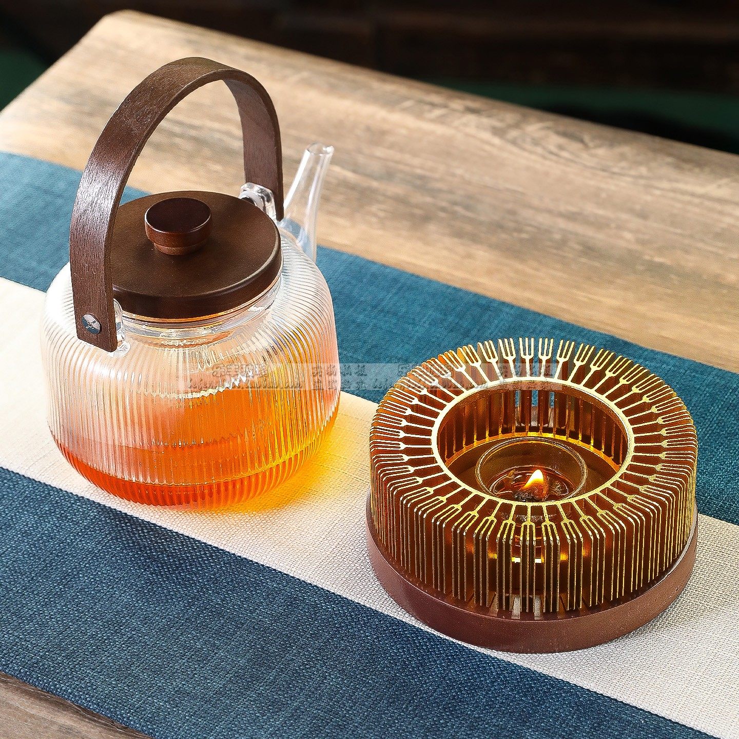 高档中式暖茶炉茶壶底座花茶煮茶器蜡烛加热金属温茶器保温提梁壶,淘宝优惠券,粉丝福利购,淘宝优惠卷