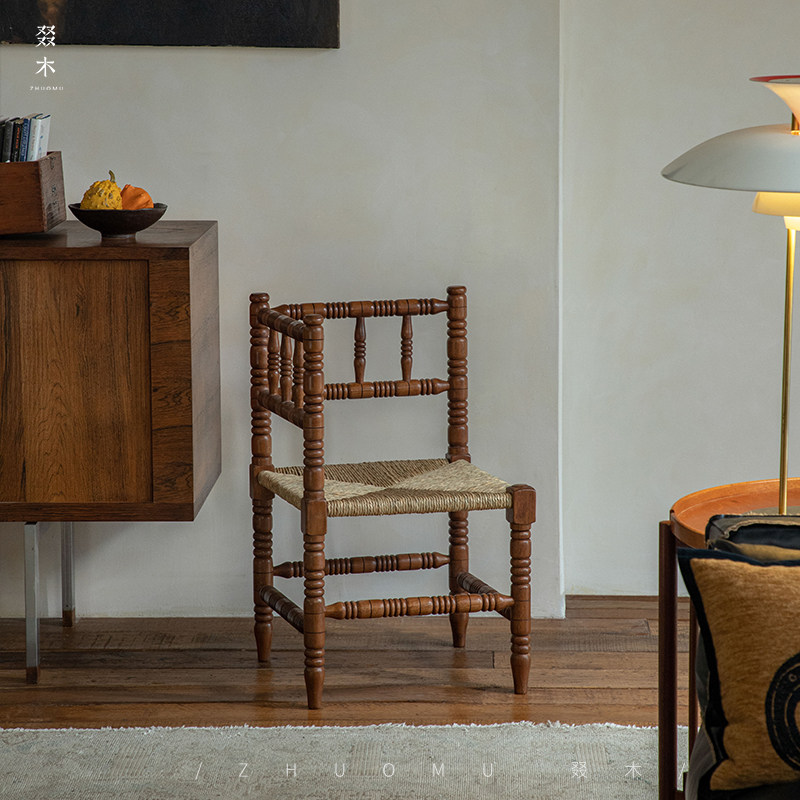 叕木|Bobbin转角椅\法式复古中古风柚木实木设计师vintage单人椅,淘宝优惠券,粉丝福利购,淘宝优惠卷