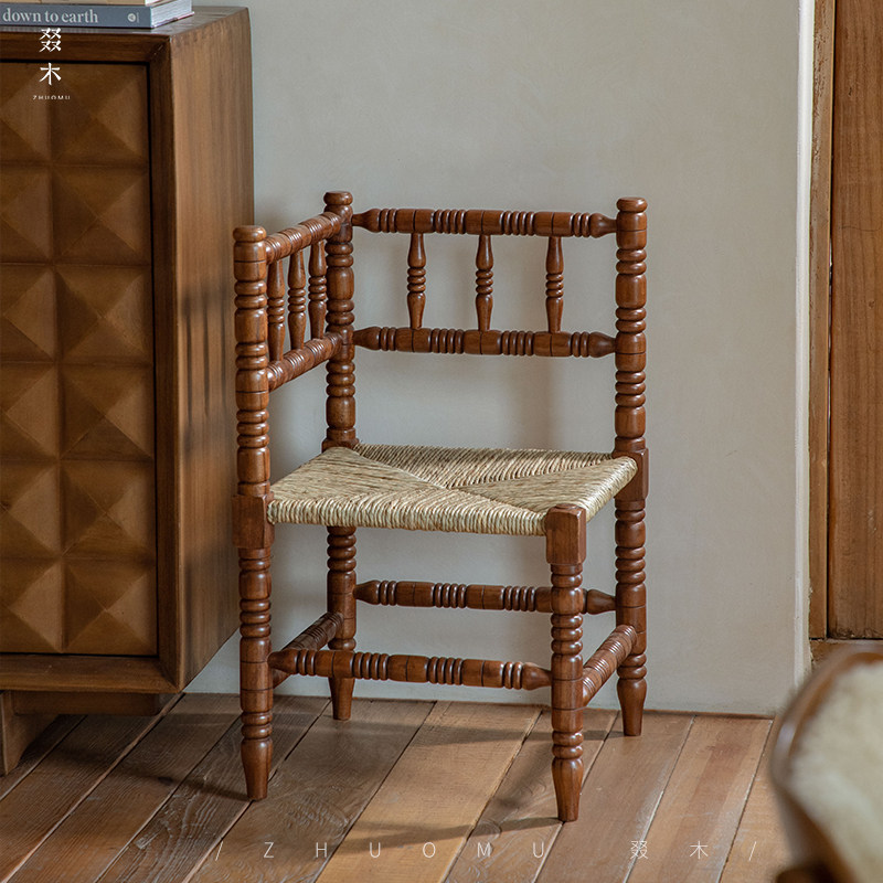 叕木|Bobbin转角椅\法式复古中古风柚木实木设计师vintage单人椅,淘宝优惠券,粉丝福利购,淘宝优惠卷