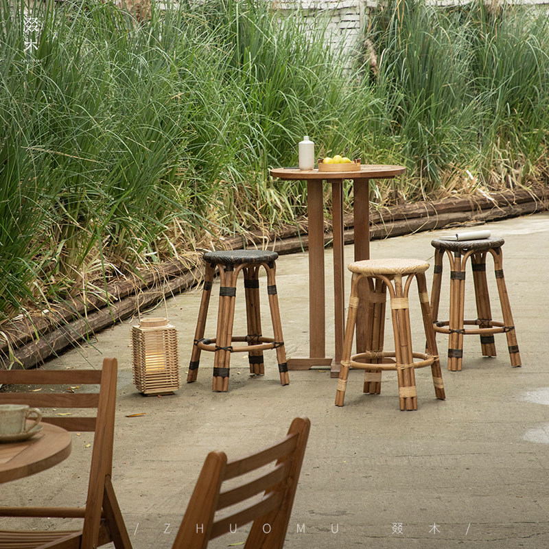 叕木|东南亚藤艺\酒吧咖啡厅商用吧台凳天然藤编民宿酒店高脚凳子,淘宝优惠券,粉丝福利购,淘宝优惠卷