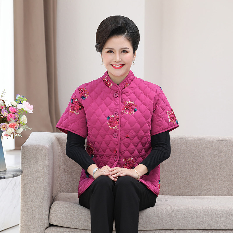 中老年女装加肥加大胖太太棉马甲 昀臻服饰中老年女装