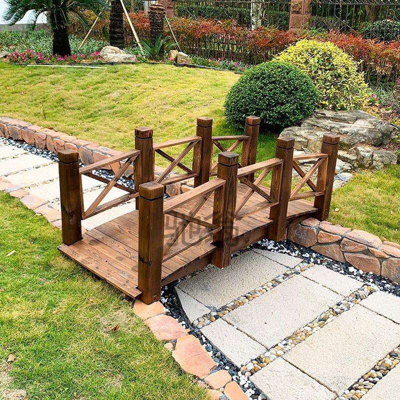 庭院搭桥水上造景水池木桥拱桥木桥桥板户外花园过河木桥防腐木小 - 图0