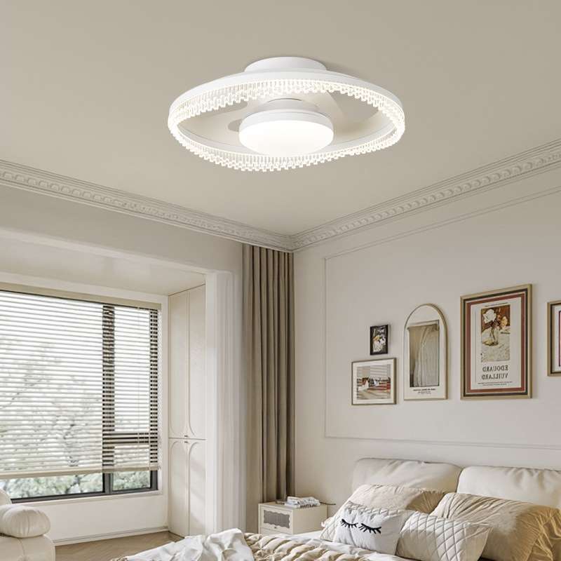 【哇噢】防直吹无叶风扇灯主吸顶灯2025新款儿童房间隐形吊扇电扇 - 图0