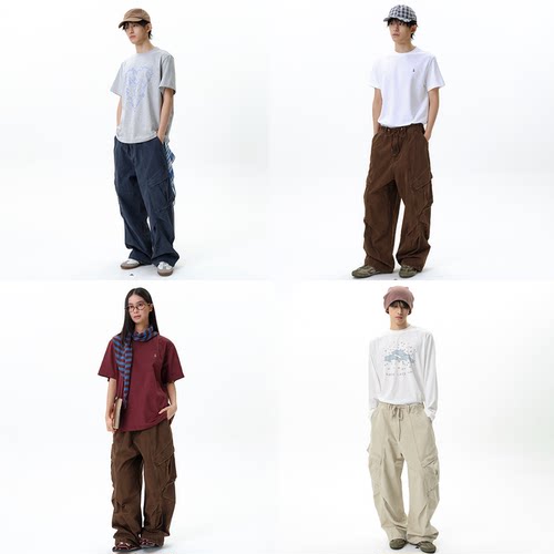 roaringwild a arch 咆哮野兽 水洗廓形宽松弯刀工装裤男休闲长裤 - 图3