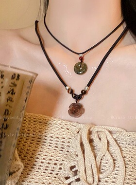 「她非池物」新中式古风陶瓷项链女复古民族风波西米亚装饰吊坠