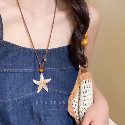 「她非池物」波西米亚禅意长款羽毛项链女复古民族风装饰吊坠