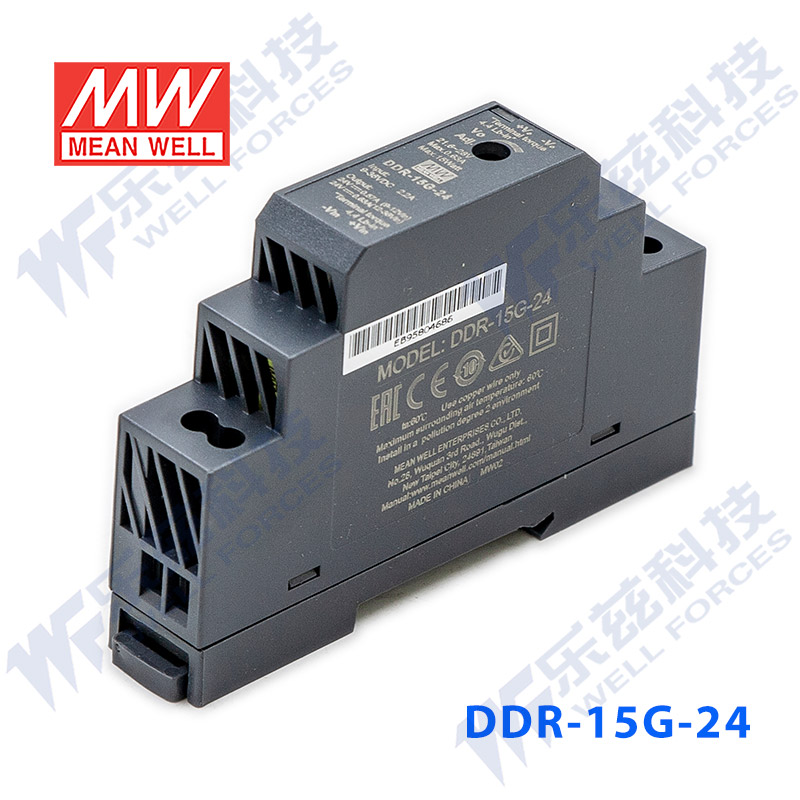 DDR-15G-24台湾明纬15W 9~36V输入24V0.63A输出导轨型DC-DC电源 - 图1