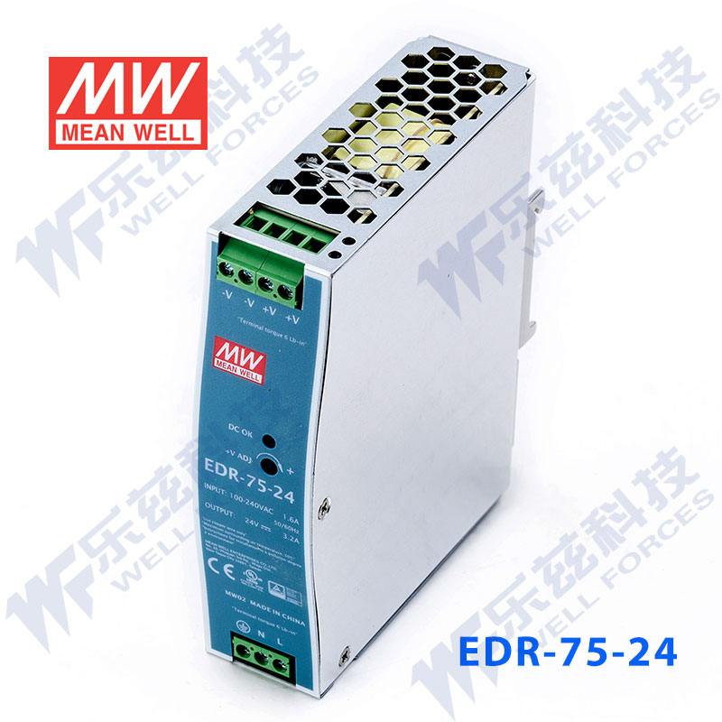 EDR-75-24台湾明纬75W24V导轨开关电源3.2A直流DC变压器LED灯带 - 图1