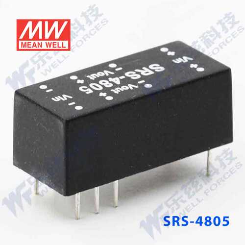 明纬48V变5V电源0.5W SRS-4805 43.2-52.8V转5V0.1A DC-DC输出 - 图1