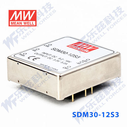 明纬12V变3.3V电源17W SDM30-12S3 9.2-18V转3.3V5A DC-DC输出 - 图1