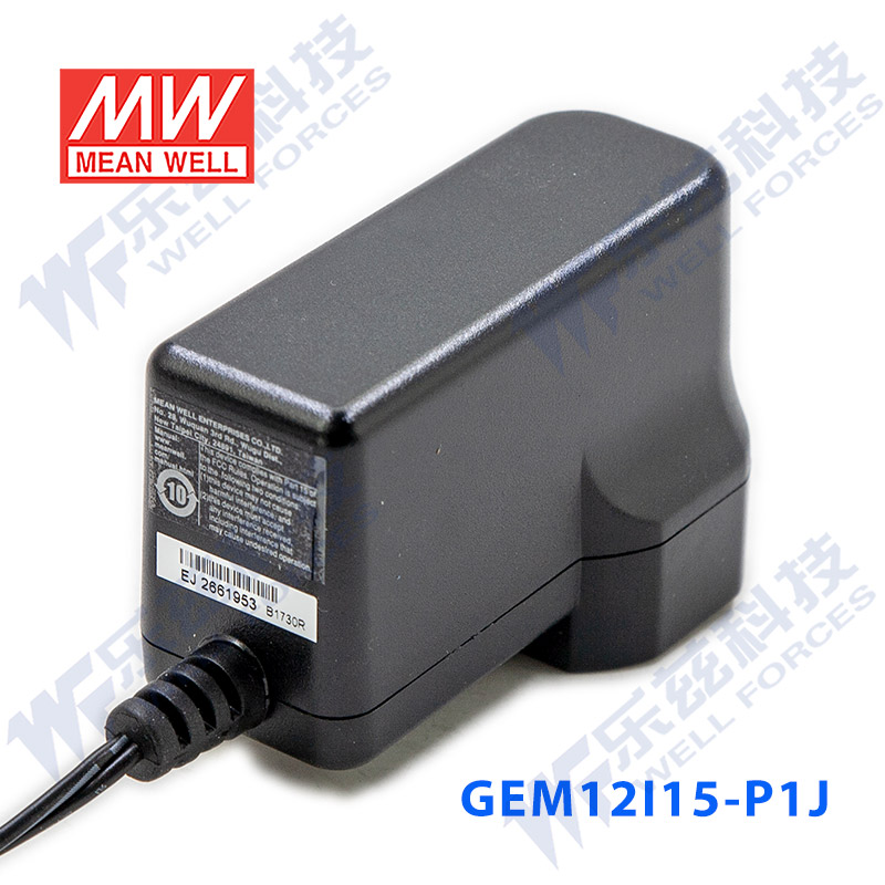 GEM12I15-P1J 12W 15V 0.8A输出明纬环保可换插头医疗电源适配器 - 图2