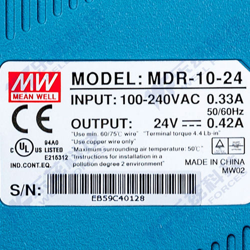 明纬24V电源10W MDR-10-24 导轨式 220V转24VDC直流稳压 台湾品牌 - 图3