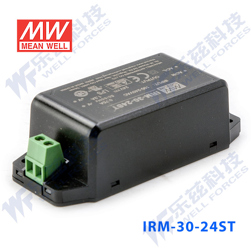 IRM-30-24ST台湾明纬30W 24V超小型AC-DC模块电源1.3A端子接线 - 图3