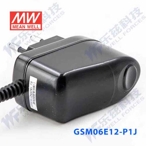 明纬12V电源6W GSM06E12-P1J 0.5A医疗节能适配器环球认证欧规 - 图2