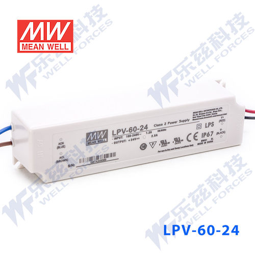 LPV-60-24台湾明纬60W24V防水LED电源2.5A稳压照明灯带灯箱灯饰-图1