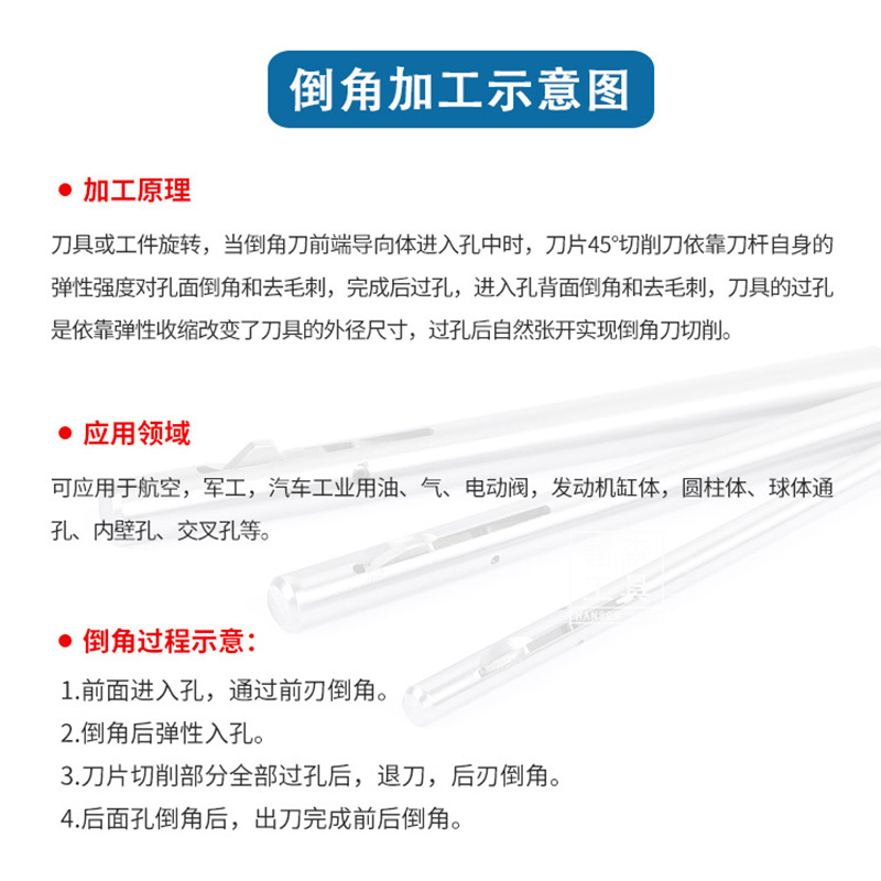 内孔去毛刺倒角刀正反倒角去毛刺神器交叉孔口去毛刺内外倒角工具 - 图2