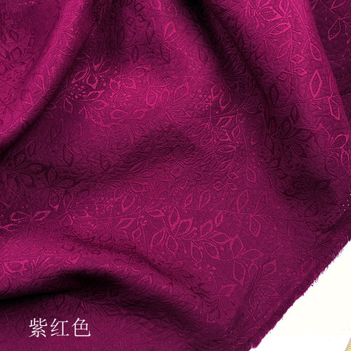 黑色新款日韩涤棉提花面料 汉服服装布iy手工布布料 浮雕时装衣服 - 图1