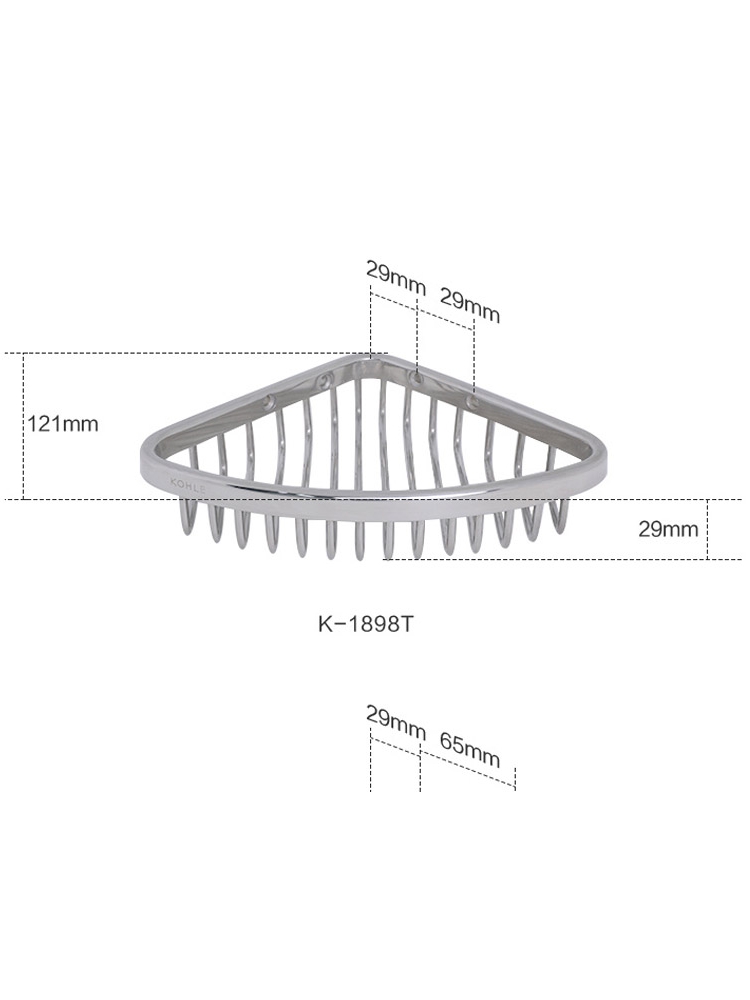 科勒不锈钢三角篮浴室房置物架卫生间转角架子K-1897T/1896/1898T