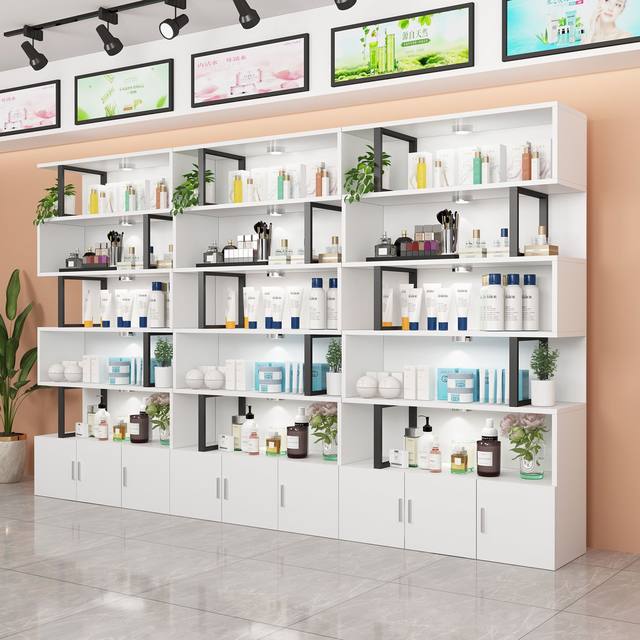 Cosmetics display cabinets, beauty salons, nail art barbershops, products display cabinets, mother and baby shelves, office sample storage racks