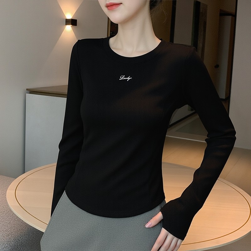 万丽（服饰）女士柔软细罗纹圆领套头修身长袖T恤,淘宝优惠券,粉丝福利购,淘宝优惠卷