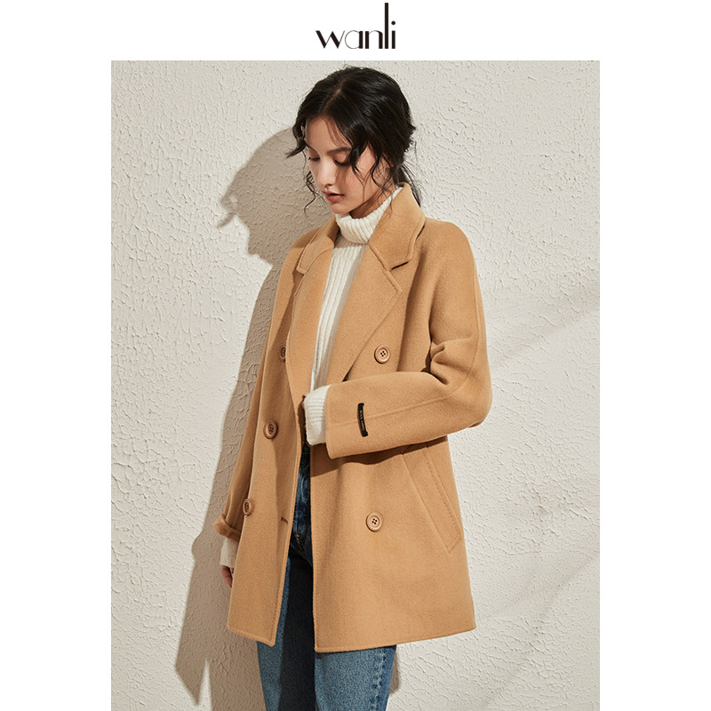 万丽(服饰)秋冬款2020双面呢女外套 万丽服饰毛呢外套