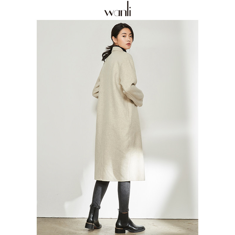 万丽(服饰)2020秋冬双面羊绒大衣 万丽服饰毛呢外套