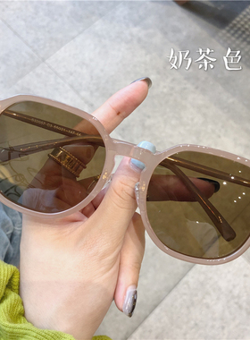 防紫外线偏光太阳镜女可配度数焦糖色小红书素颜大框显瘦网红墨镜