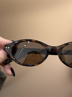 韩系玳瑁色书呆子墨镜复古偏光太阳镜ins时髦街拍miu墨镜近视墨镜