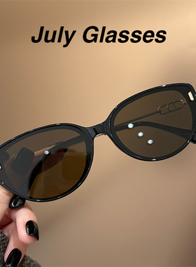 高级感复古玳瑁色猫眼框墨镜女款防紫外线旅游时尚显瘦开车太阳镜