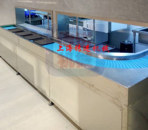 学校食堂 单位餐厅 企事业单位 饭堂 餐盘餐具回收输送机 传送带 - 图1