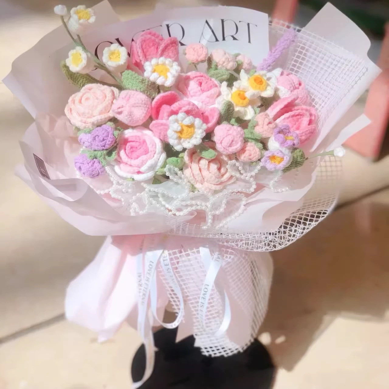 手工编织复古玫瑰向日葵花束diy材料包自制毛线花束送女朋友闺蜜,淘宝优惠券,粉丝福利购,淘宝优惠卷