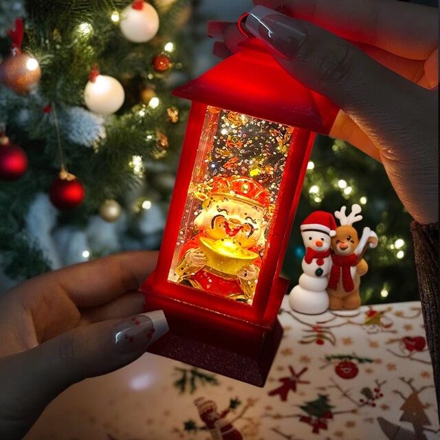God of Wealth New Year's retro ornaments gazebo night light will shine creative atmosphere lights as gifts for family and elders