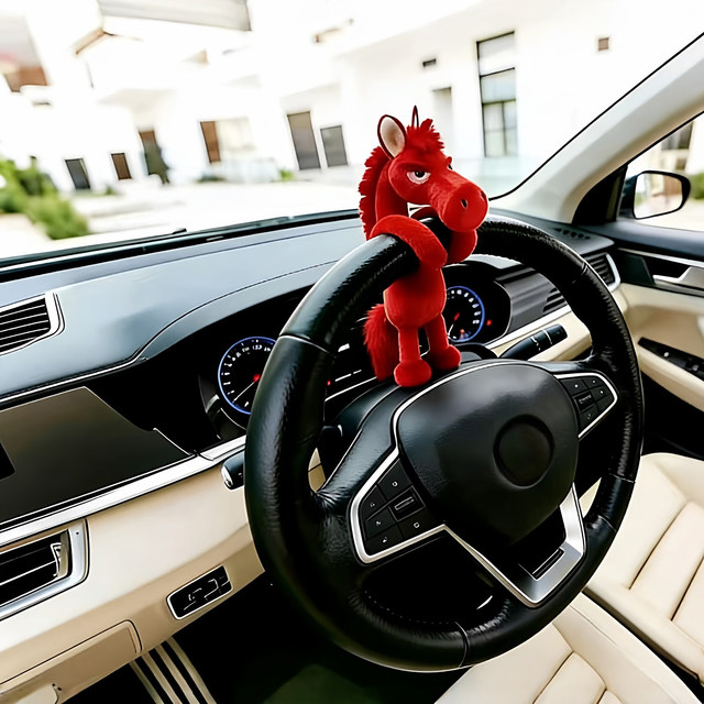 The red pony carriage carries the mascot pendant for the year of birth