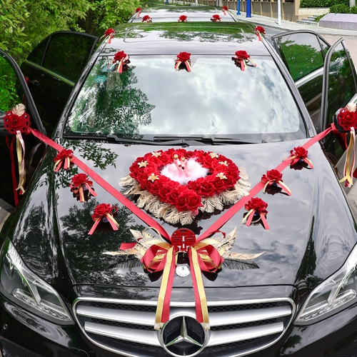 Украшение свадебного автомобиля, передний цветок, основной автомобиль, полный комплект цветочной композиции для свадебного автомобиля, свадебные принадлежности, цветочное оформление автопарка