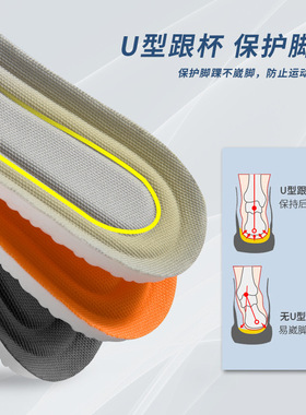 踩屎感运动鞋垫男女加厚减震透气防臭吸汗超软底boost军训乳胶垫
