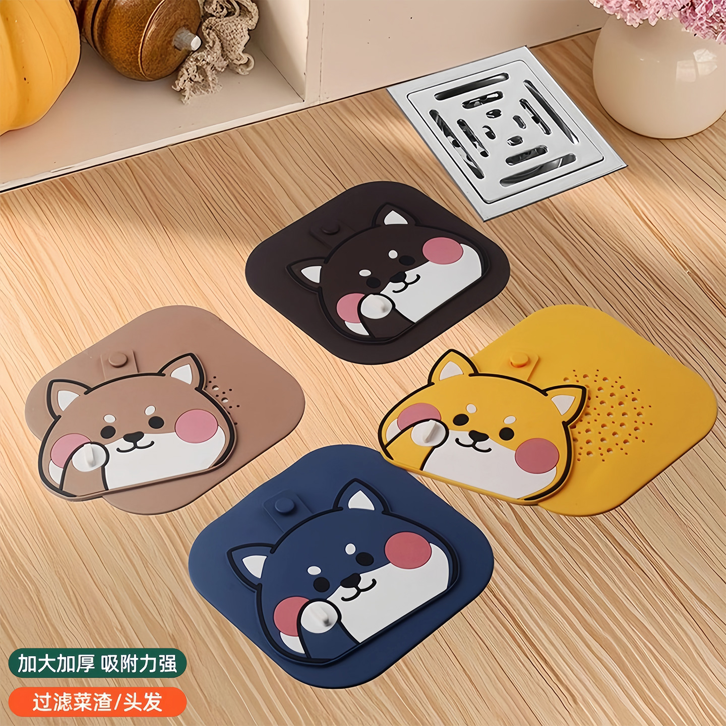 地漏防臭器卫生间浴室硅胶地漏垫厨房水槽过滤网防堵防臭地漏垫盖 - 图0