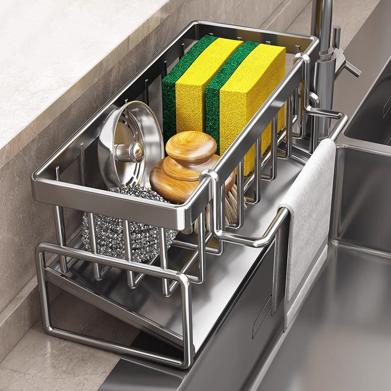 厨房置物架沥水架抹布收纳水龙头洗菜池洗碗槽钢丝球用品收纳神器,淘宝优惠券,粉丝福利购,淘宝优惠卷