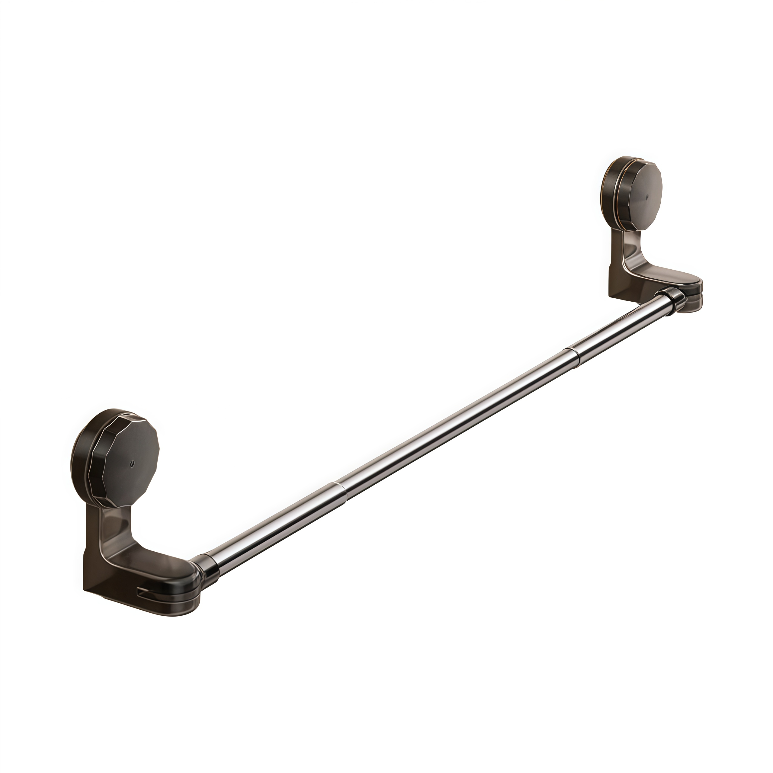 吸盘伸缩毛巾架卫生间免打孔浴室毛巾杆置物架洗手间浴巾收纳挂架