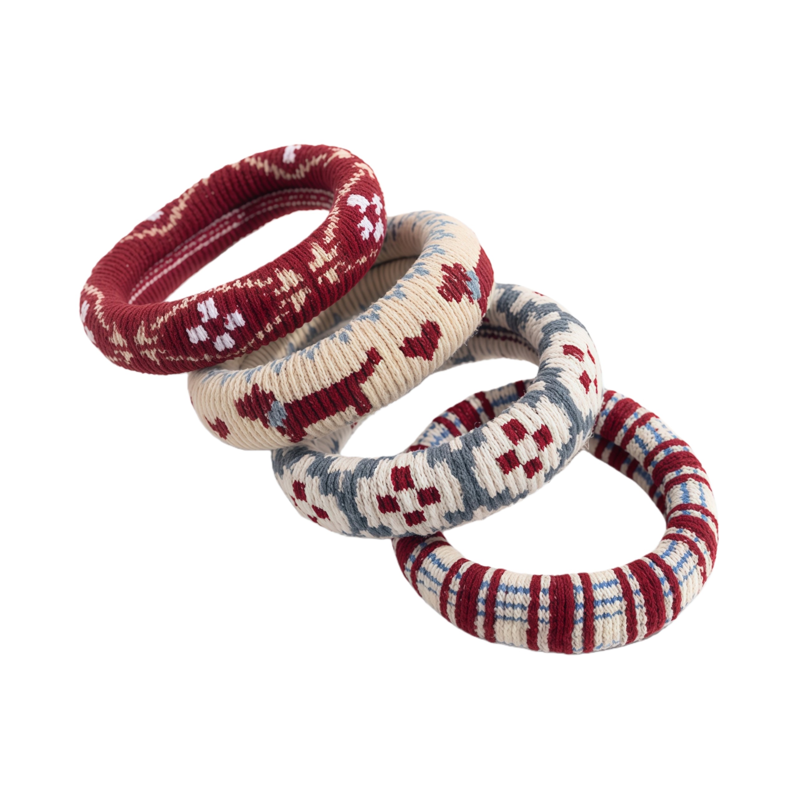 儿童秋冬复古费尔岛风毛巾圈高弹女扎马尾皮筋女童发圈头绳不伤发,淘宝优惠券,粉丝福利购,淘宝优惠卷