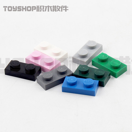 双鹰咔嗒1x2 基础板 6225 3023 深米浅灰砂绿透明白红棕中蓝黄橙 - 图1