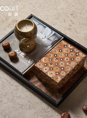 优选东方美学中式别墅会所客厅茶几中国风实木盒子玄关.收纳装饰
