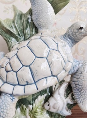 优选精品陶瓷海龟大摆件欧式家居客D厅书房酒柜装饰摆设送领导礼