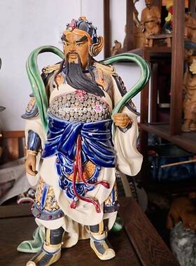 陶瓷古代门神尉迟恭手工精品摆件
